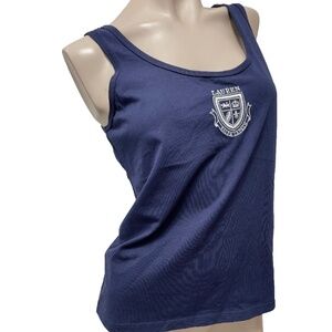 Lauren Ralph Lauren Navy Tank Top w Embroidered Tennis Emblem Misses MEDIUM